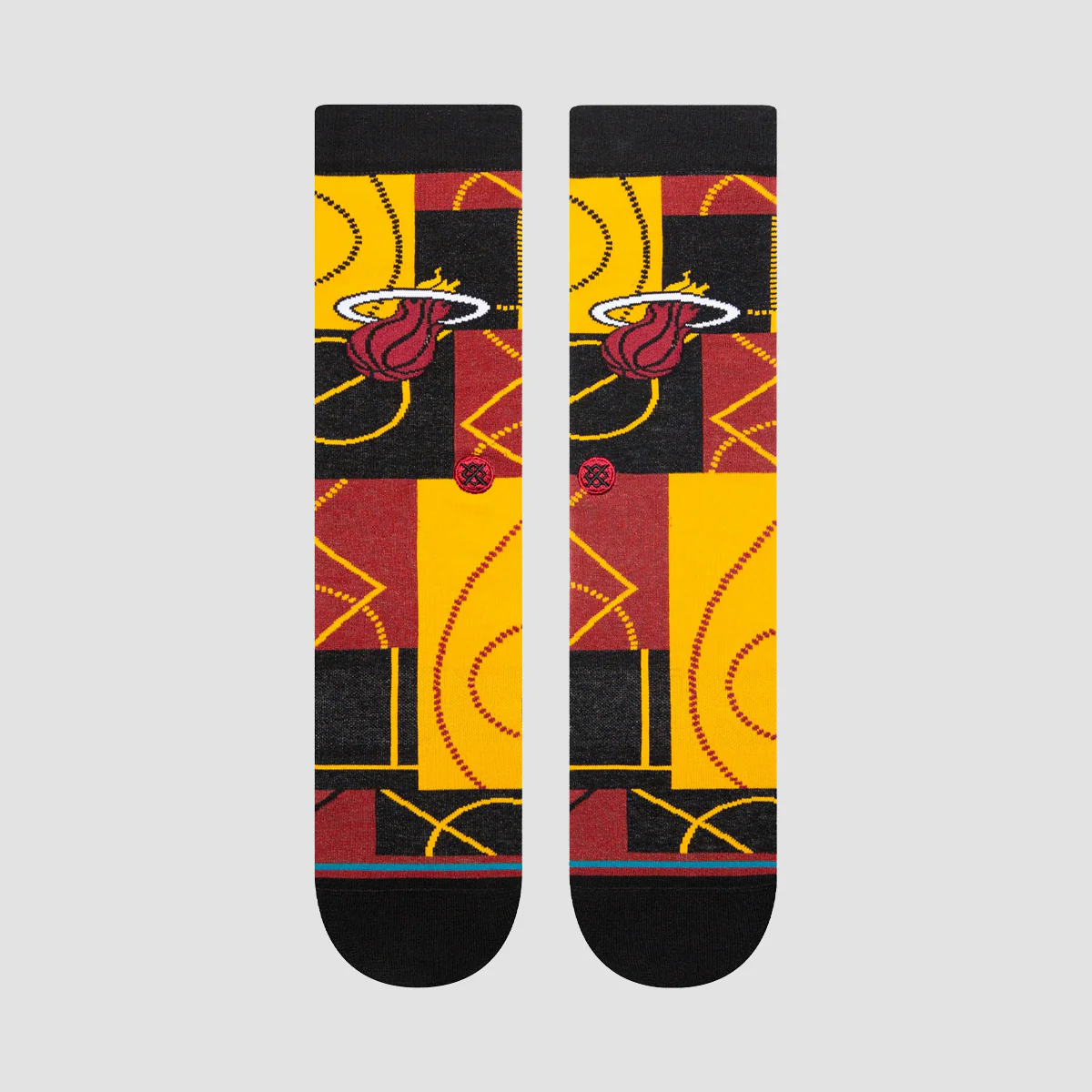 Stance NBA Zone Miami Heat Crew Socks Black - Image 2