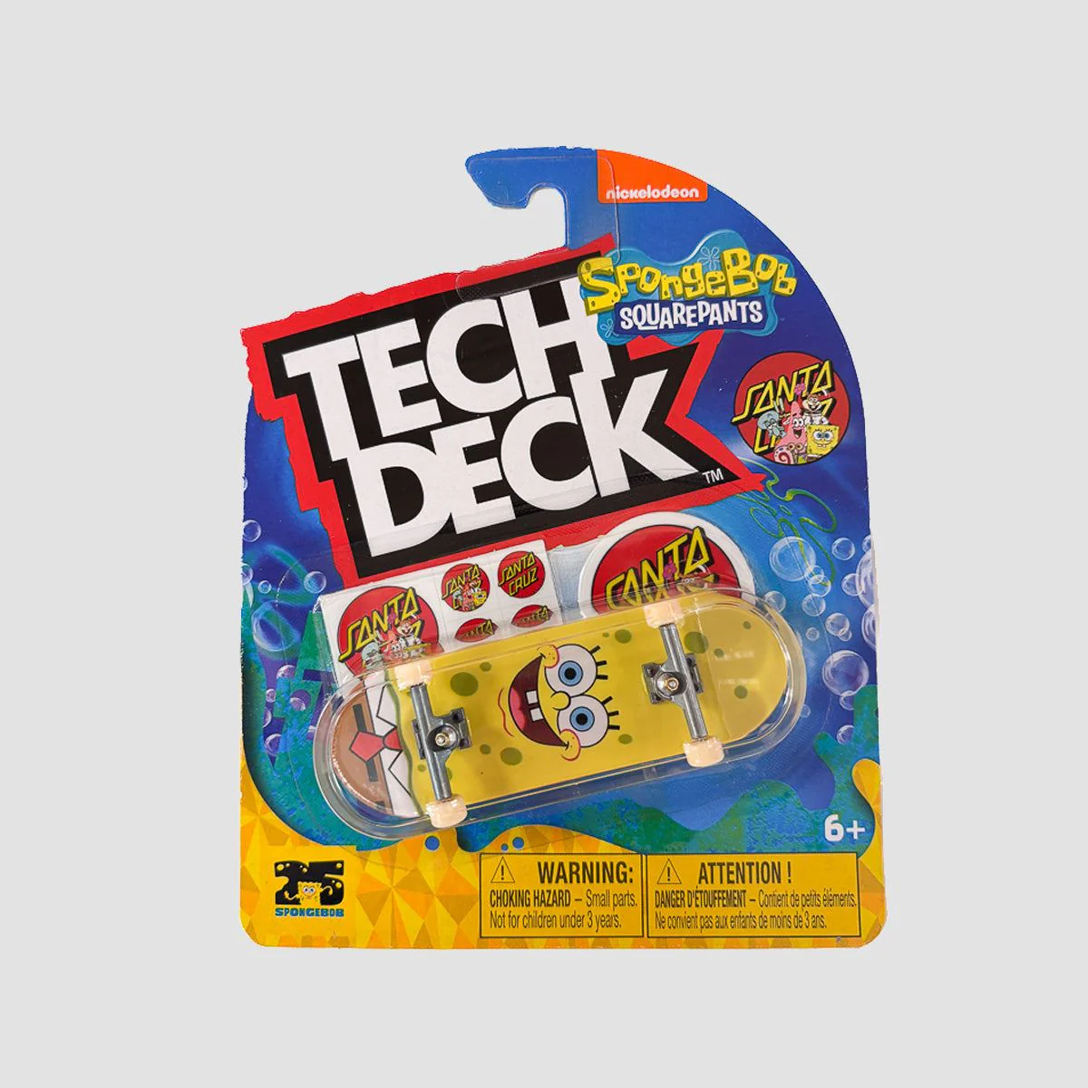 Tech Deck 96mm (M52) Fingerboard - Random Santa Cruz X SpongBob - Image 2