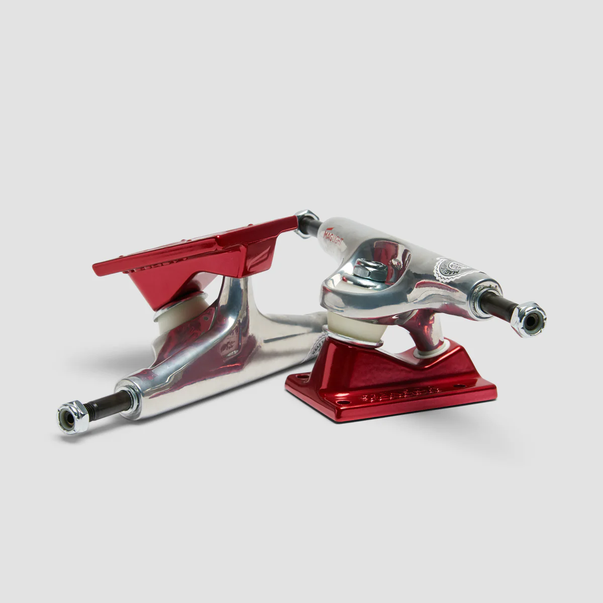 Tensor Mag Light Glossy 5.25 Skateboard Trucks 1 Pair Silver/Red - 8" - Image 3