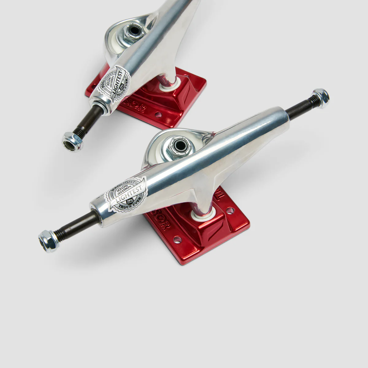Tensor Mag Light Glossy 5.25 Skateboard Trucks 1 Pair Silver/Red - 8" - Image 5