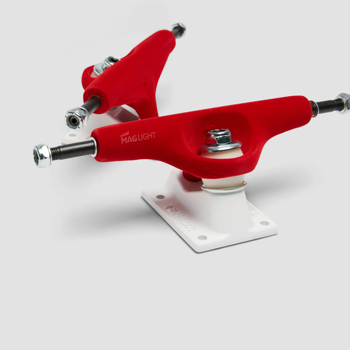 Tensor Mag Light Velvet 5.25 Skateboard Trucks 1 Pair Red/White - 8" - Image 4