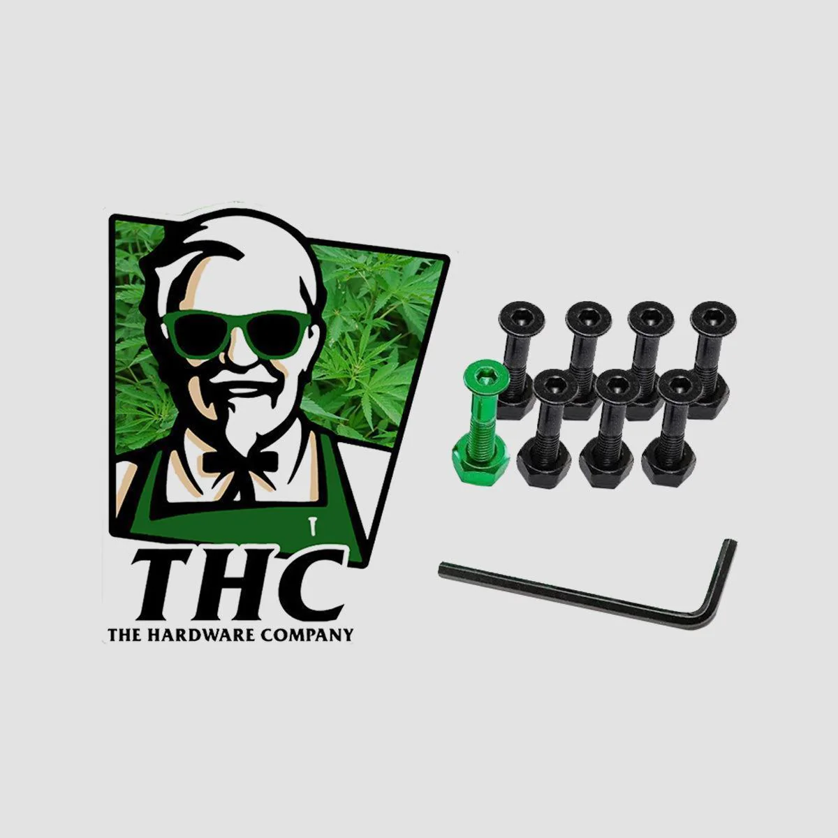 The Hardware Company THC OG Kush Allen Truck Bolts Black/Green 1" - Image 2