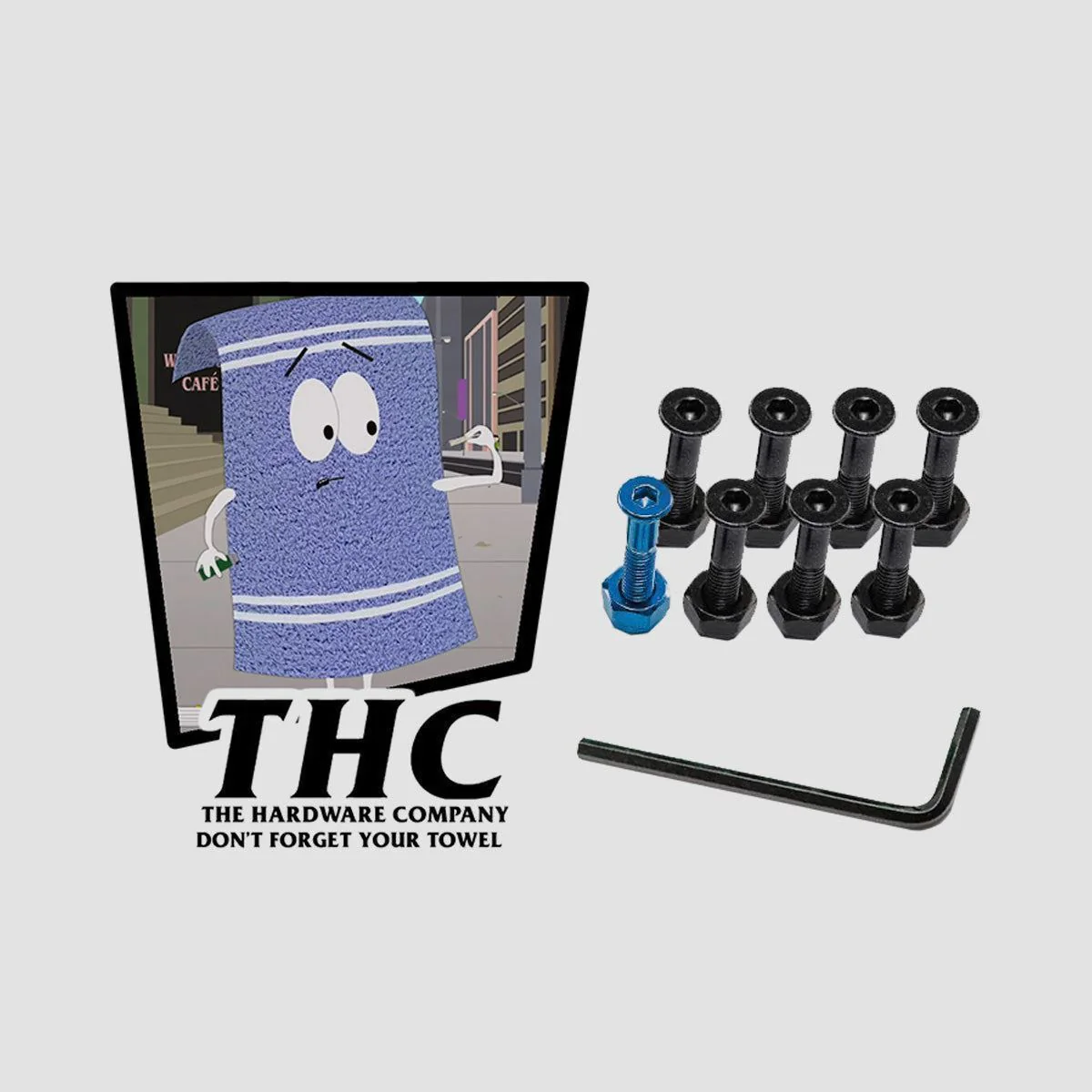 The Hardware Company THC Towelie Allen Truck BoltsĀ Black/Blue 1" - Image 2