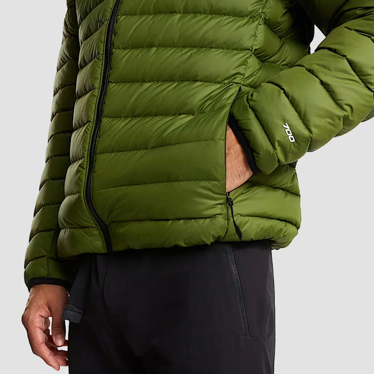 The North Face Classic Down Hooded Jacket Woodland Green - Image 4