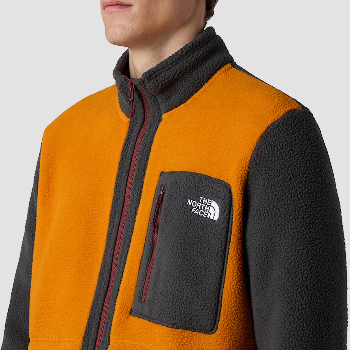 The North Face Yumiori Full Zip Fleece Jacket Agate Orange/Asphalt Grey - Image 3