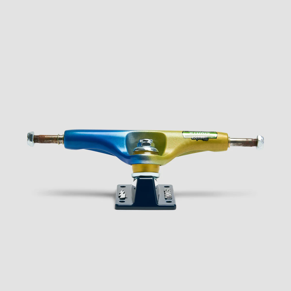 Thunder 149 Lights Death Grip Skateboard Trucks 1 Pair Lemon Sunshine/Titan Blue - 8.5" - Image 2