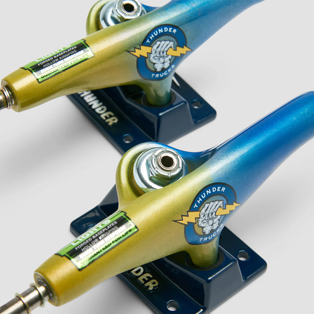 Thunder 149 Lights Death Grip Skateboard Trucks 1 Pair Lemon Sunshine/Titan Blue - 8.5" - Image 4