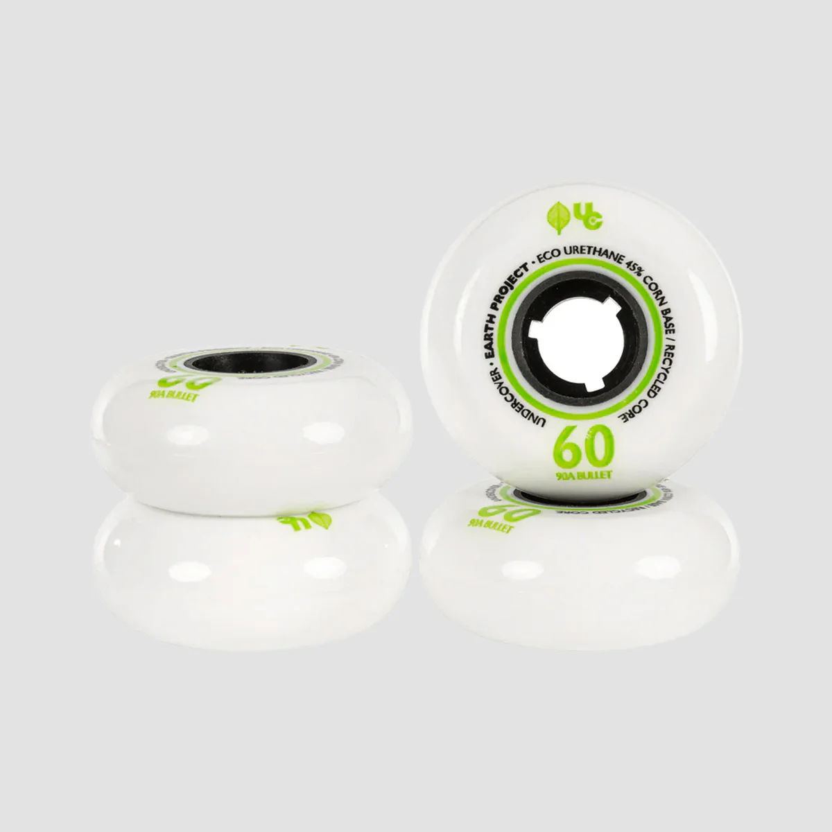 Undercover Earth 88a Inline Wheels x4 Black/White 60mm