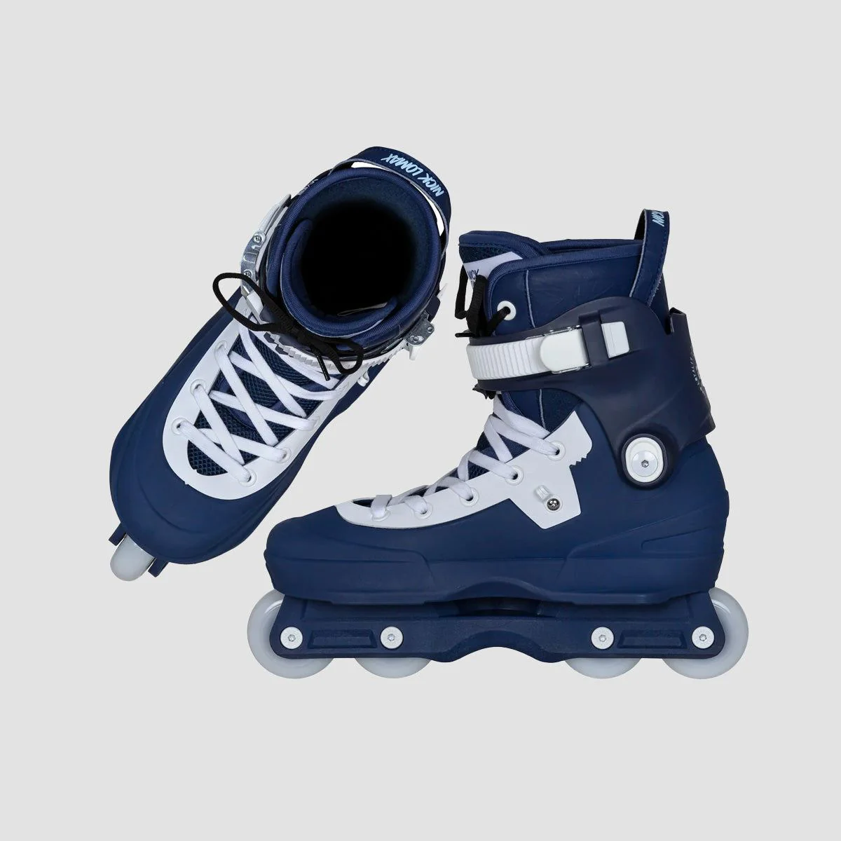 USD Aeon 60 Nick Lomax Pro Aggressive Inline Skates Blue/White - Image 2