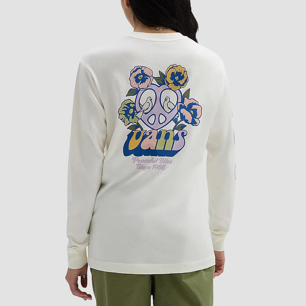 Vans Bliss 66 BFF Longsleeve T-Shirt Dusk Downer Marshmallow - Womens - Image 2