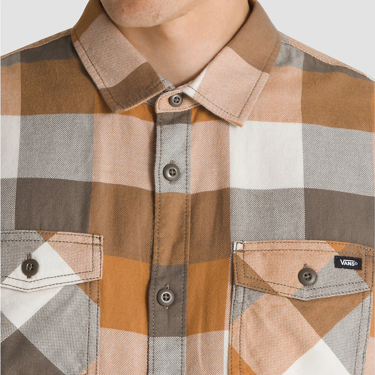 Vans Box Flannel Classic Longsleeve Shirt Bungee Cord/Brown Sugar - Image 3