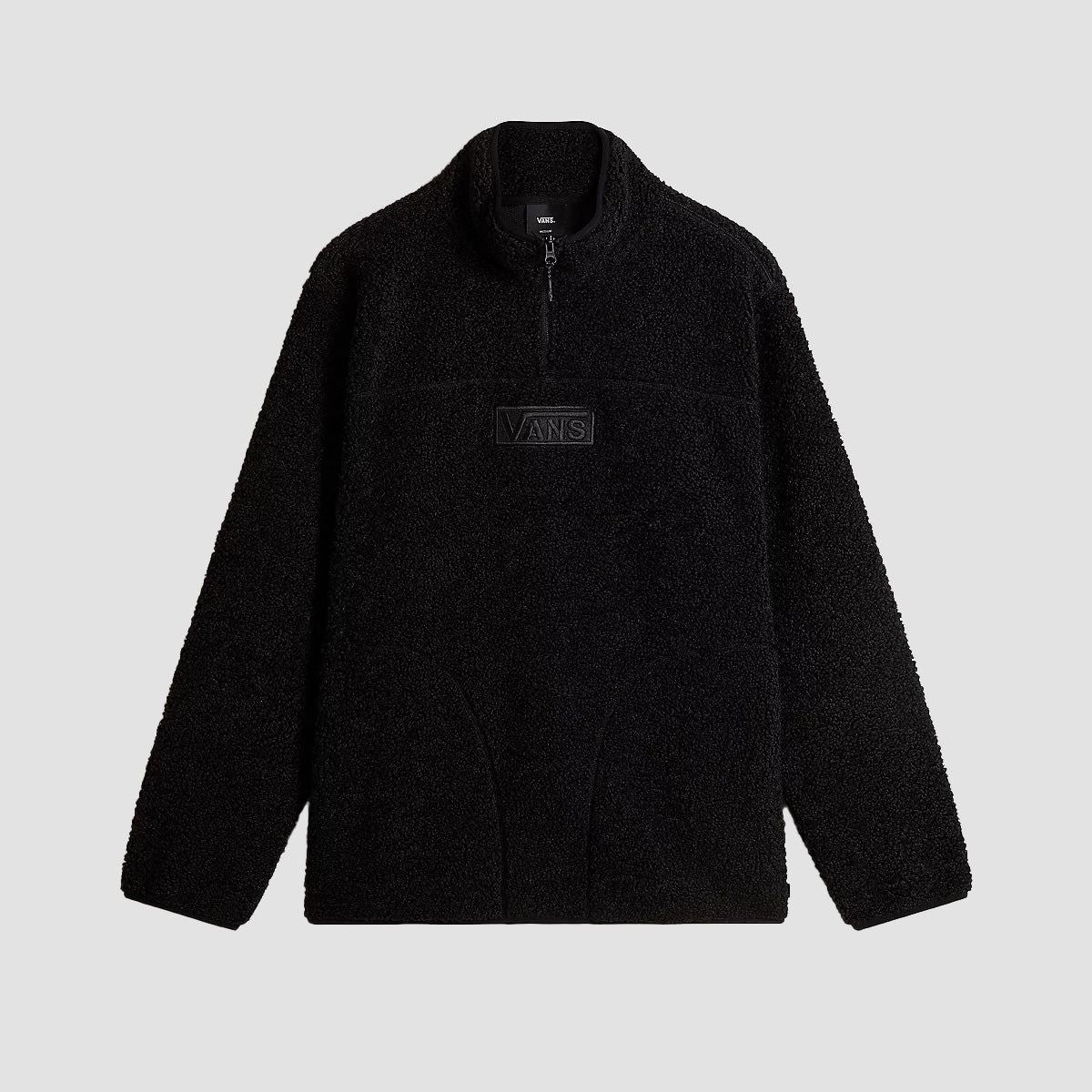 Vans Boxed 1/4 Zip Sherpa Fleece Sweatshirt Black - Image 4