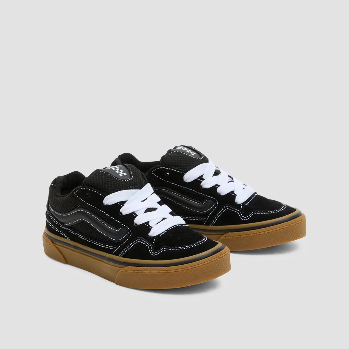 Vans Caldrone Shoes - Suede Mesh Black/Gum - Kids - Image 2