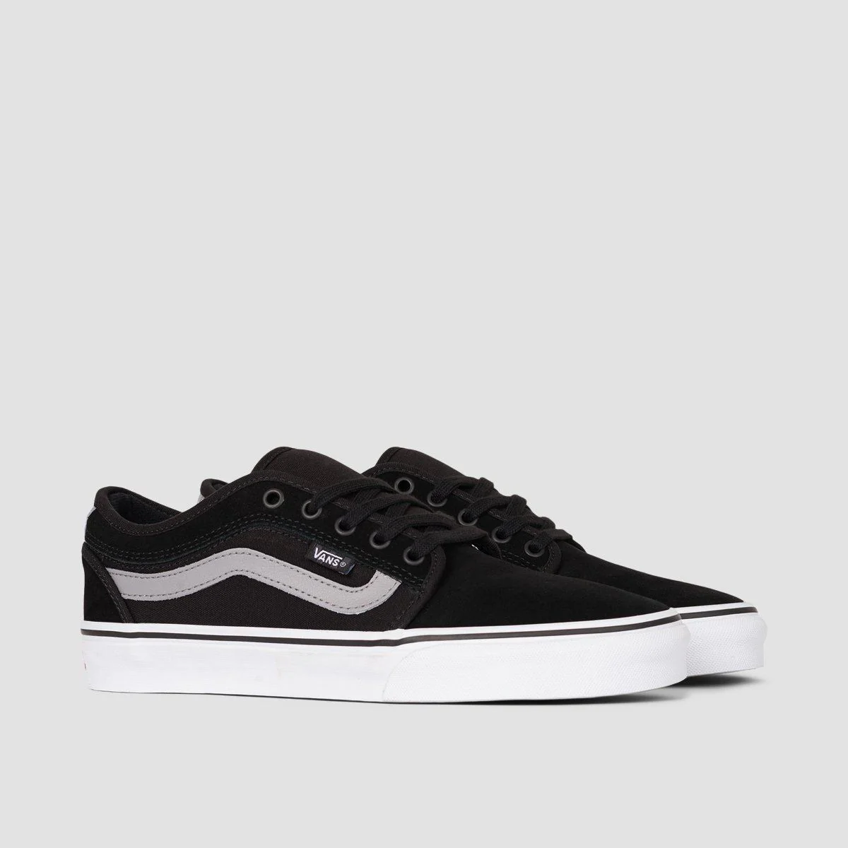 Vans Chukka Low Sidestripe Shoes - Black/Grey/White - Image 2