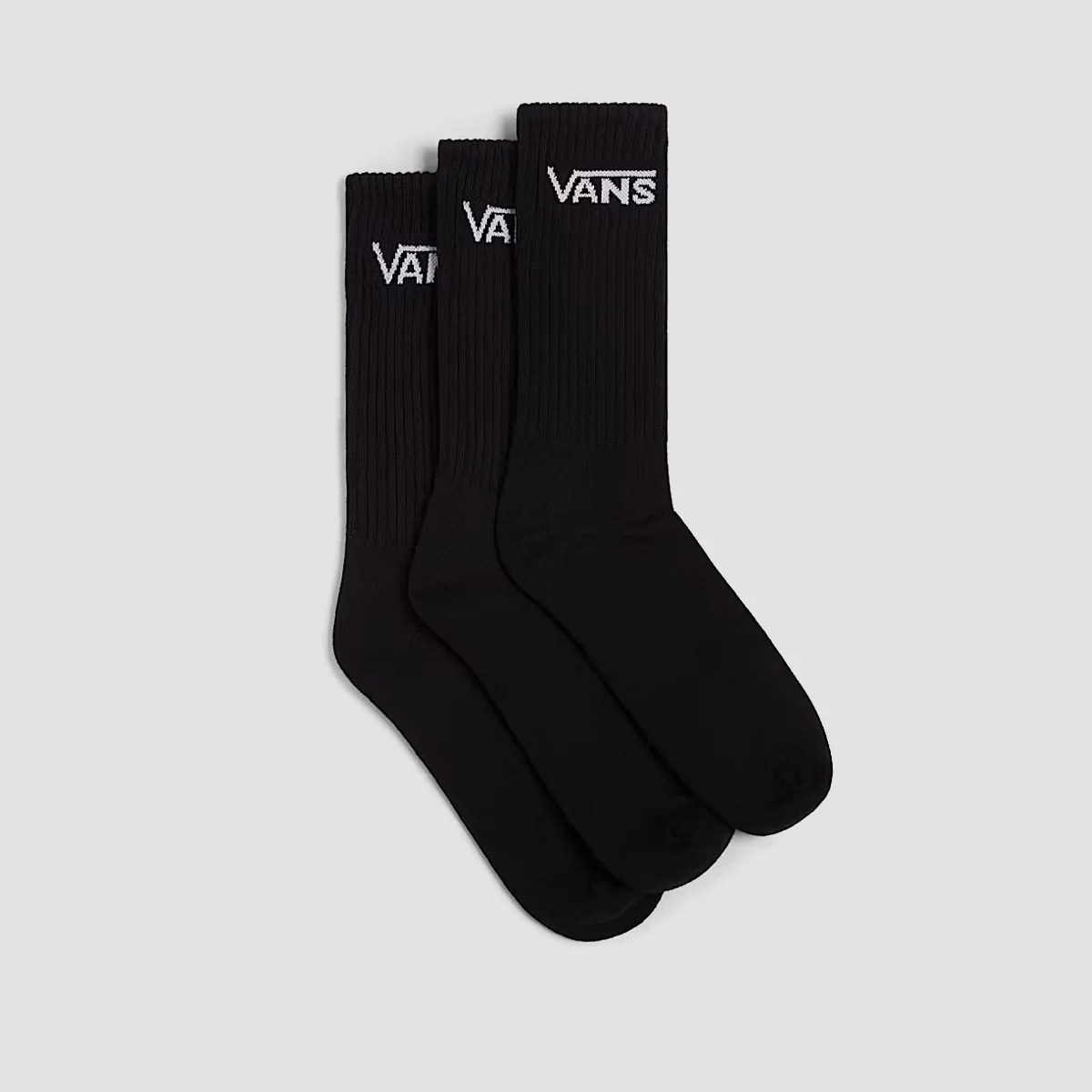 Vans Classic Crew Socks 3 Pack Black - Womens