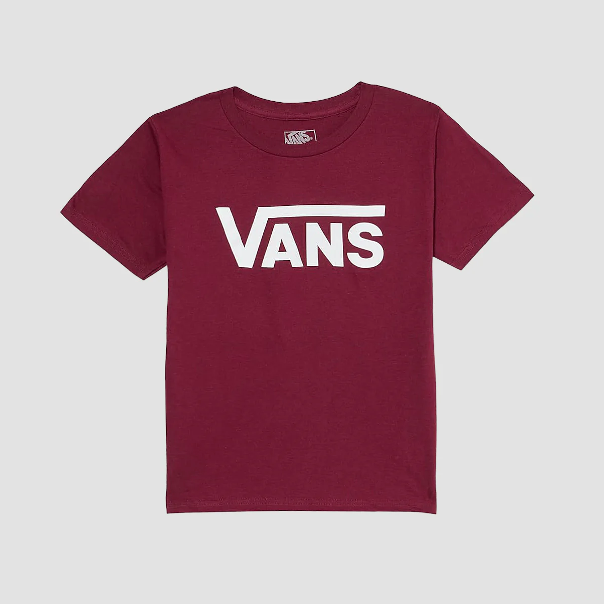 Vans Classic Drop V Crew T-Shirt Burgundy/White - Kids