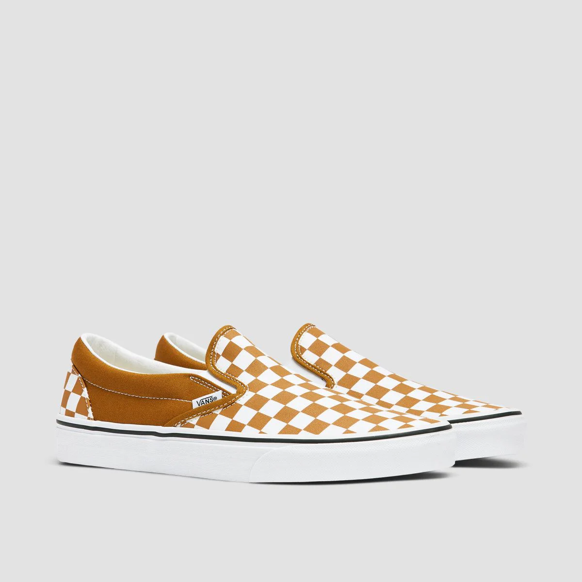 Vans Classic Slip-On Shoes - Checkerboard Golden Brown - Image 2