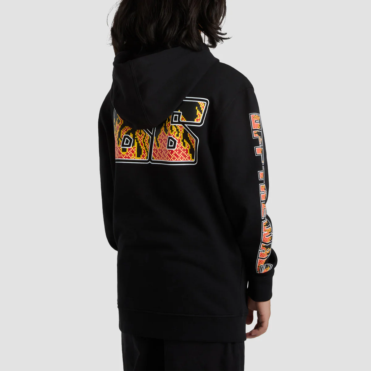 Vans Digi Flames Pullover Hoodie Black - Kids - Image 3