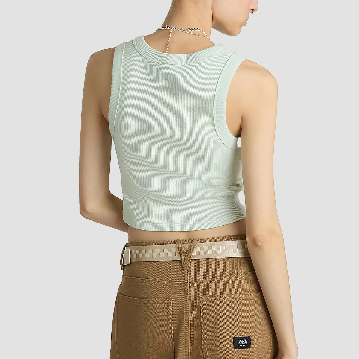 Vans Drew Rib Tank Top Pale Aqua - Womens - Image 2