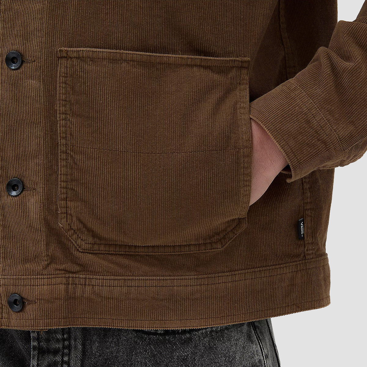 Vans Drill Chore Coat Corduroy II Bitter Chocolate - Image 3