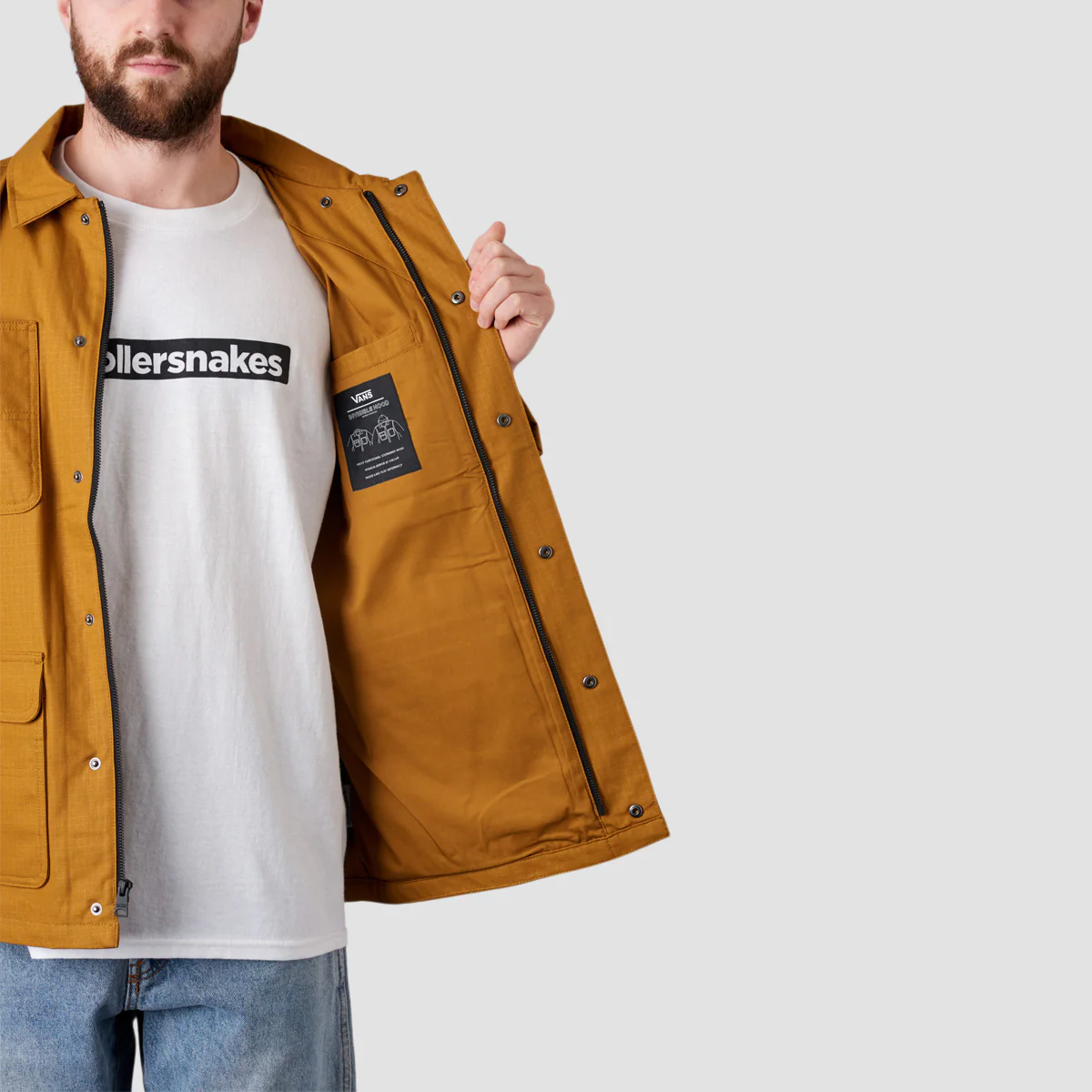 Vans Drill Chore Coat Lined Golden Brown - Image 5