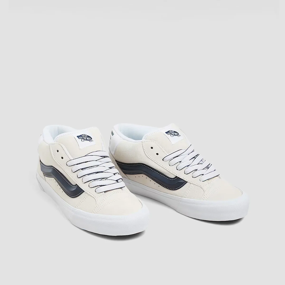 Vans Knu Mid Top Shoes - Track Pack True White/Dress Blues - Image 2