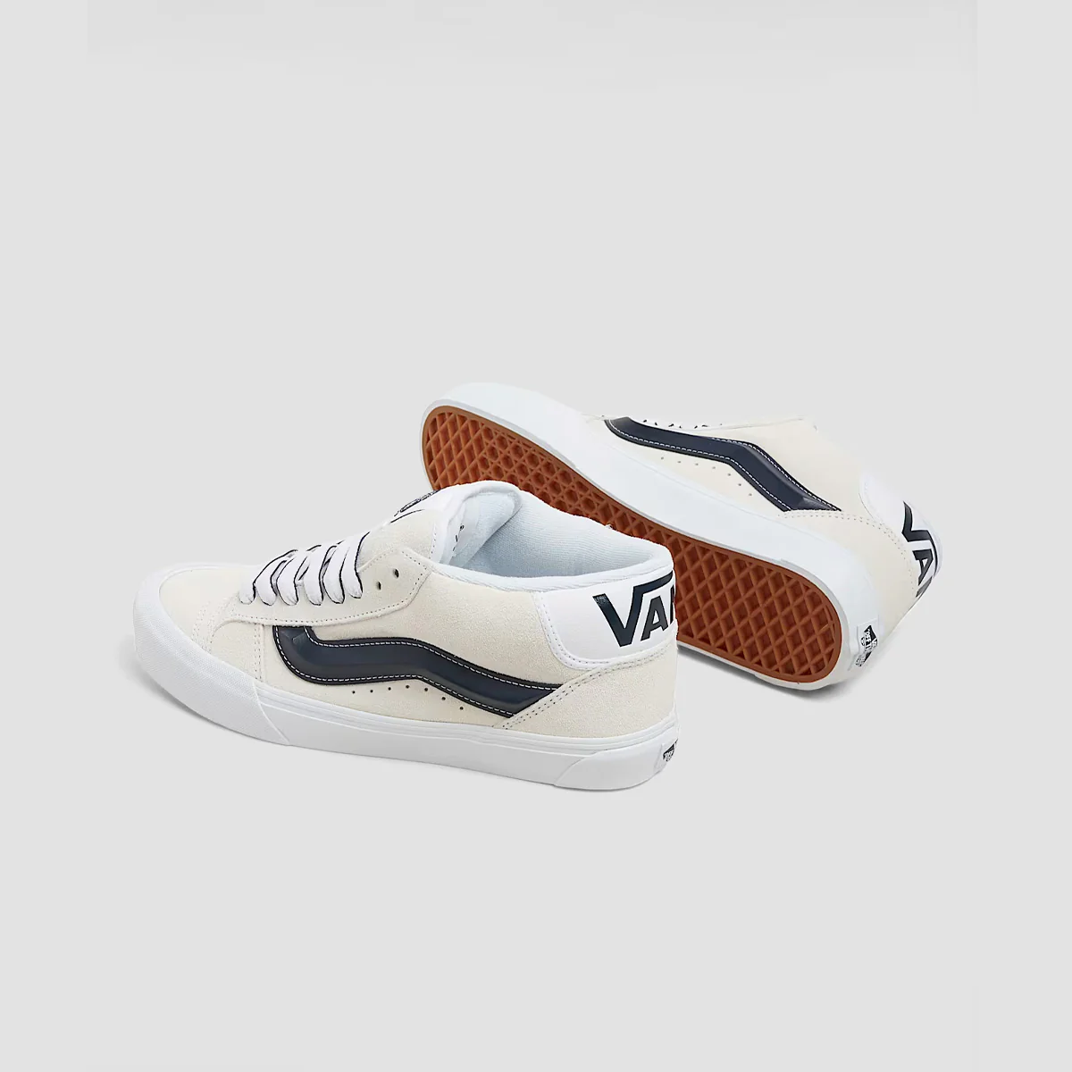 Vans Knu Mid Top Shoes - Track Pack True White/Dress Blues - Image 3