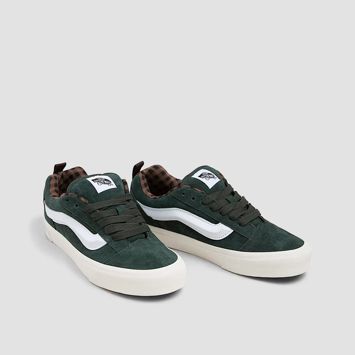 Vans Knu Skool Shoes - Pig Suede Plaid Scarab - Image 2