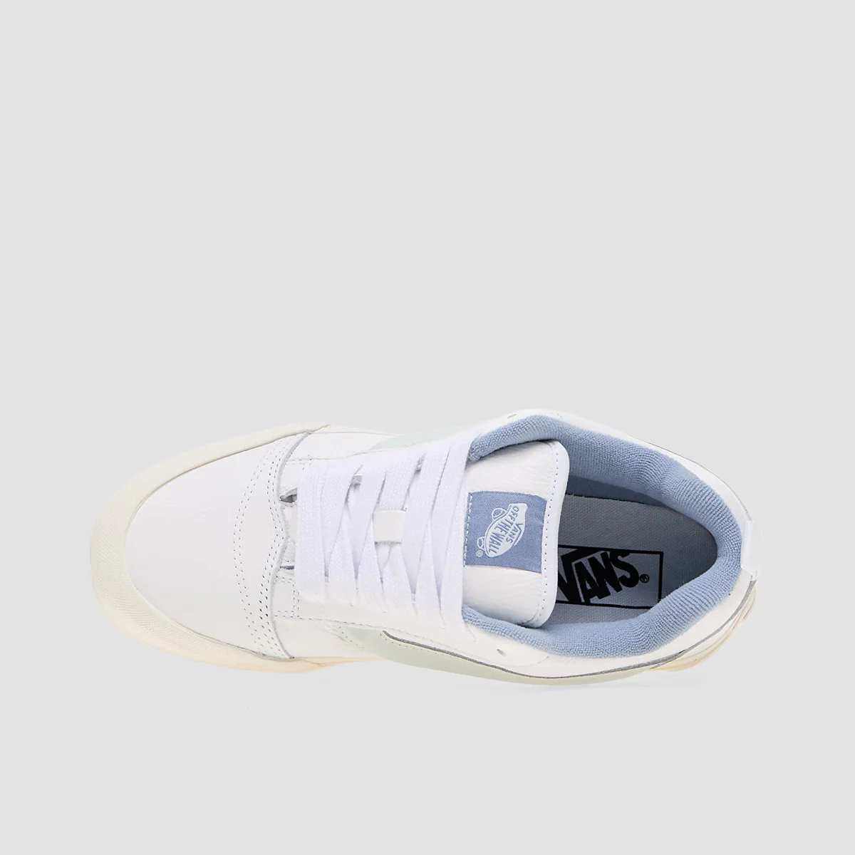 Vans Knu Skool Shoes - Premium Leather Dusty Blue - Image 2