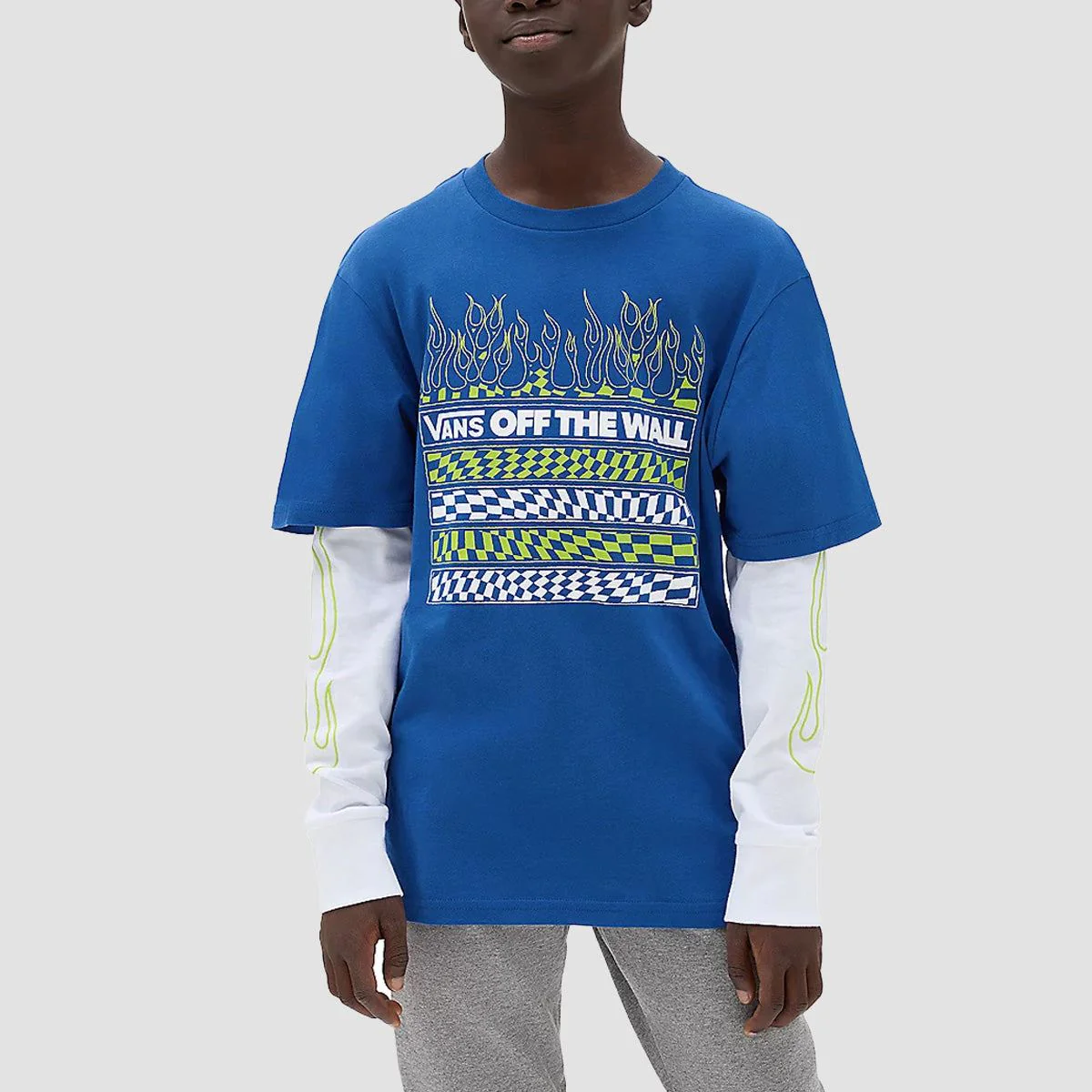 Vans Neon Flames Twofer Longsleeve T-Shirt True Blue - Kids