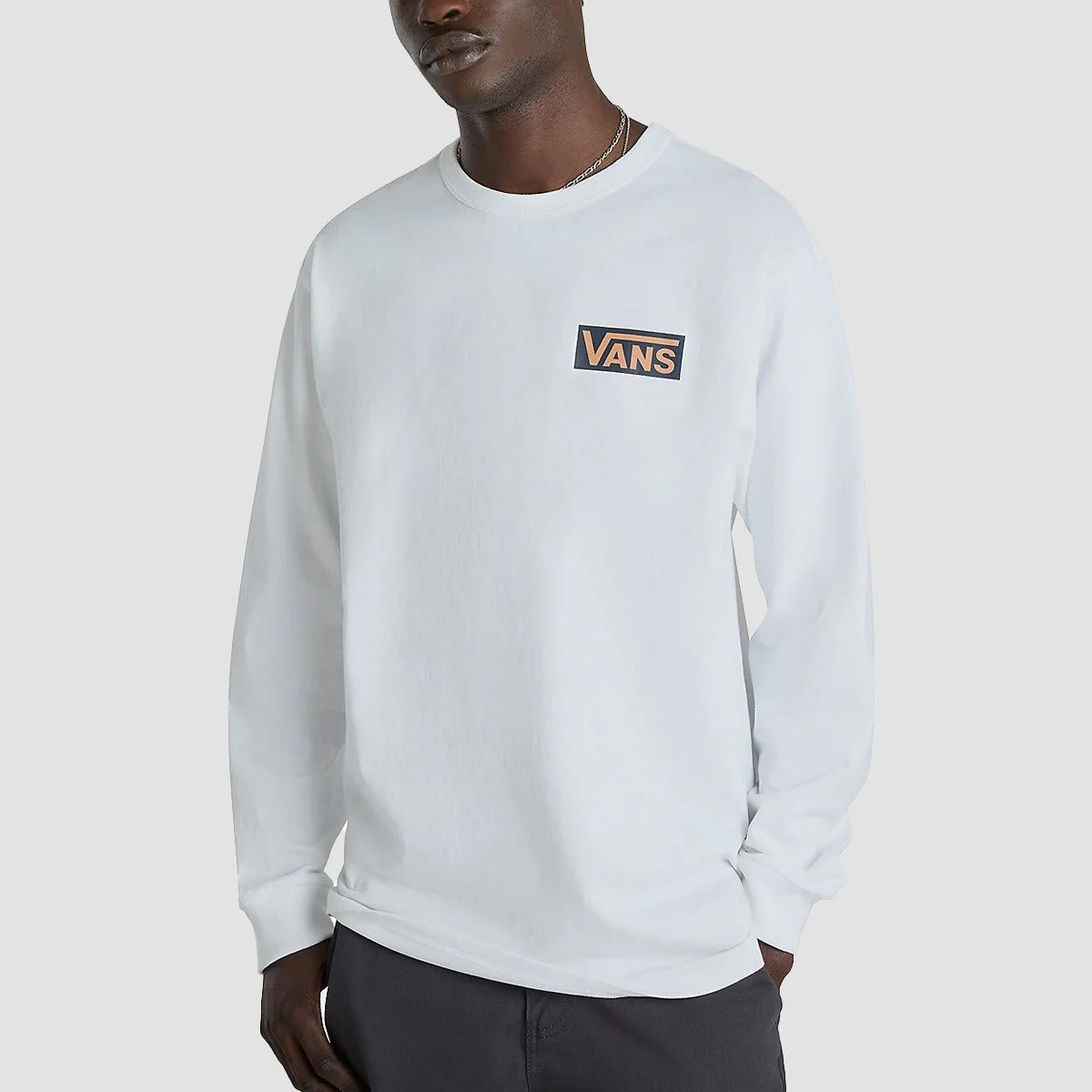 Vans Off The Wall II Logo Longsleeve T-Shirt White - Image 2