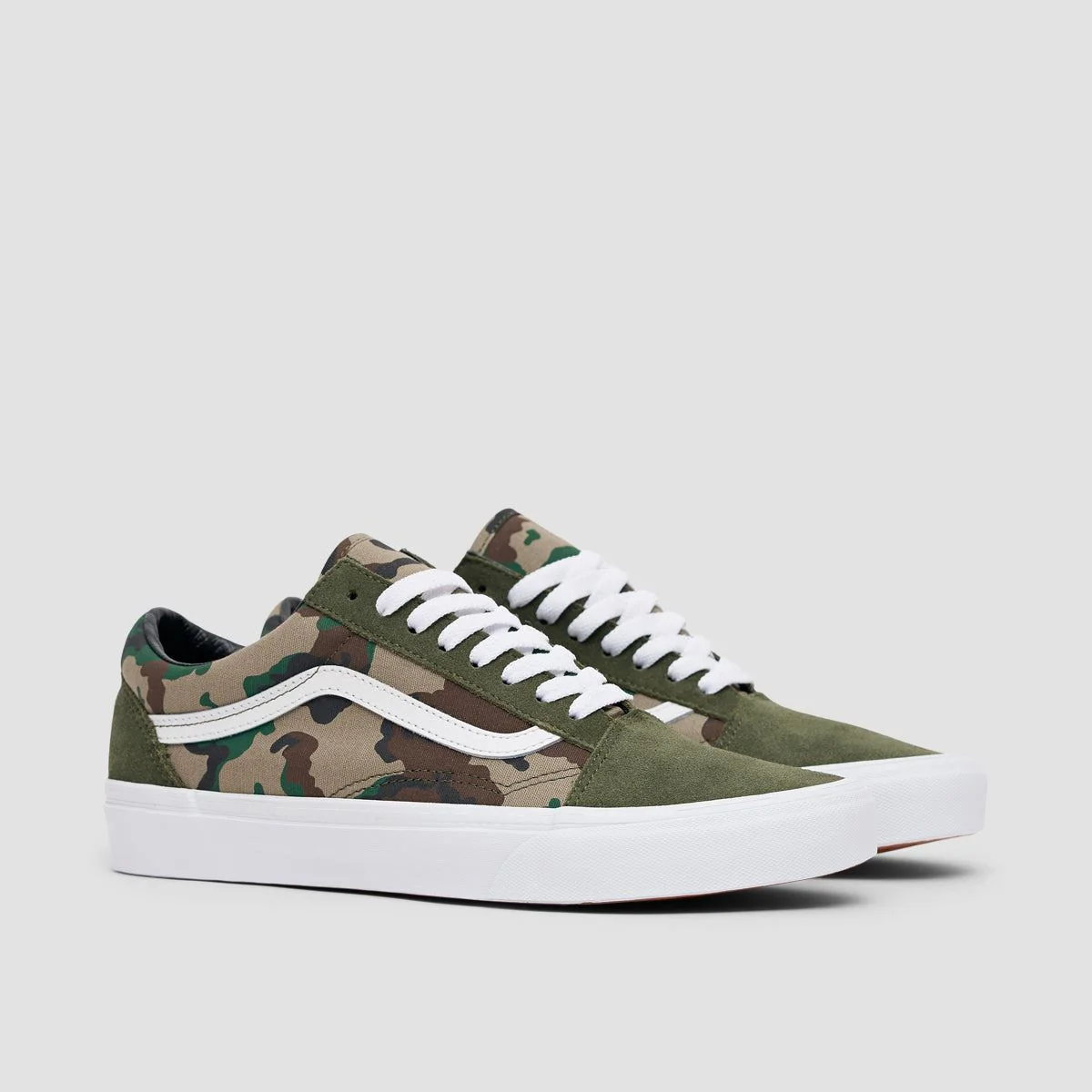 Vans Old Skool Shoes - Camo Olive/White - Image 2