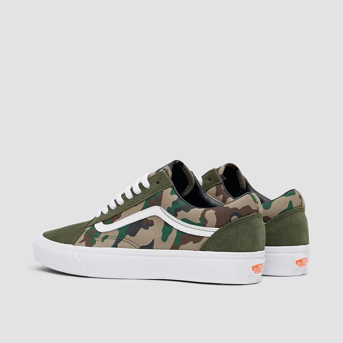 Vans Old Skool Shoes - Camo Olive/White - Image 3