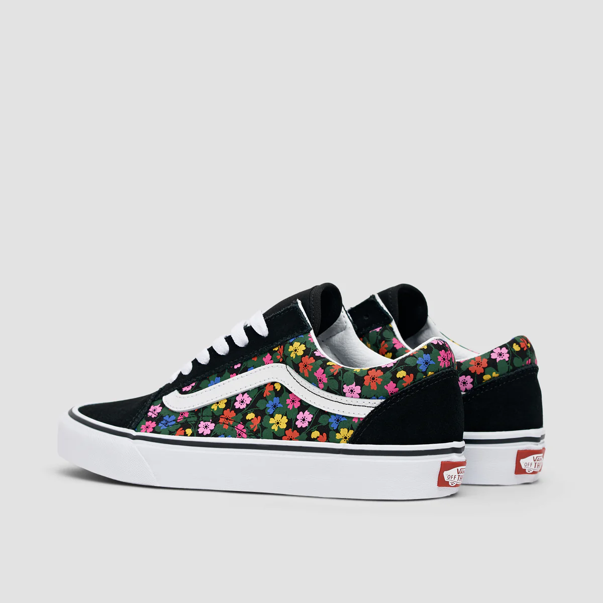 Vans Old Skool Shoes - Floral Black/White - Womens - Image 3
