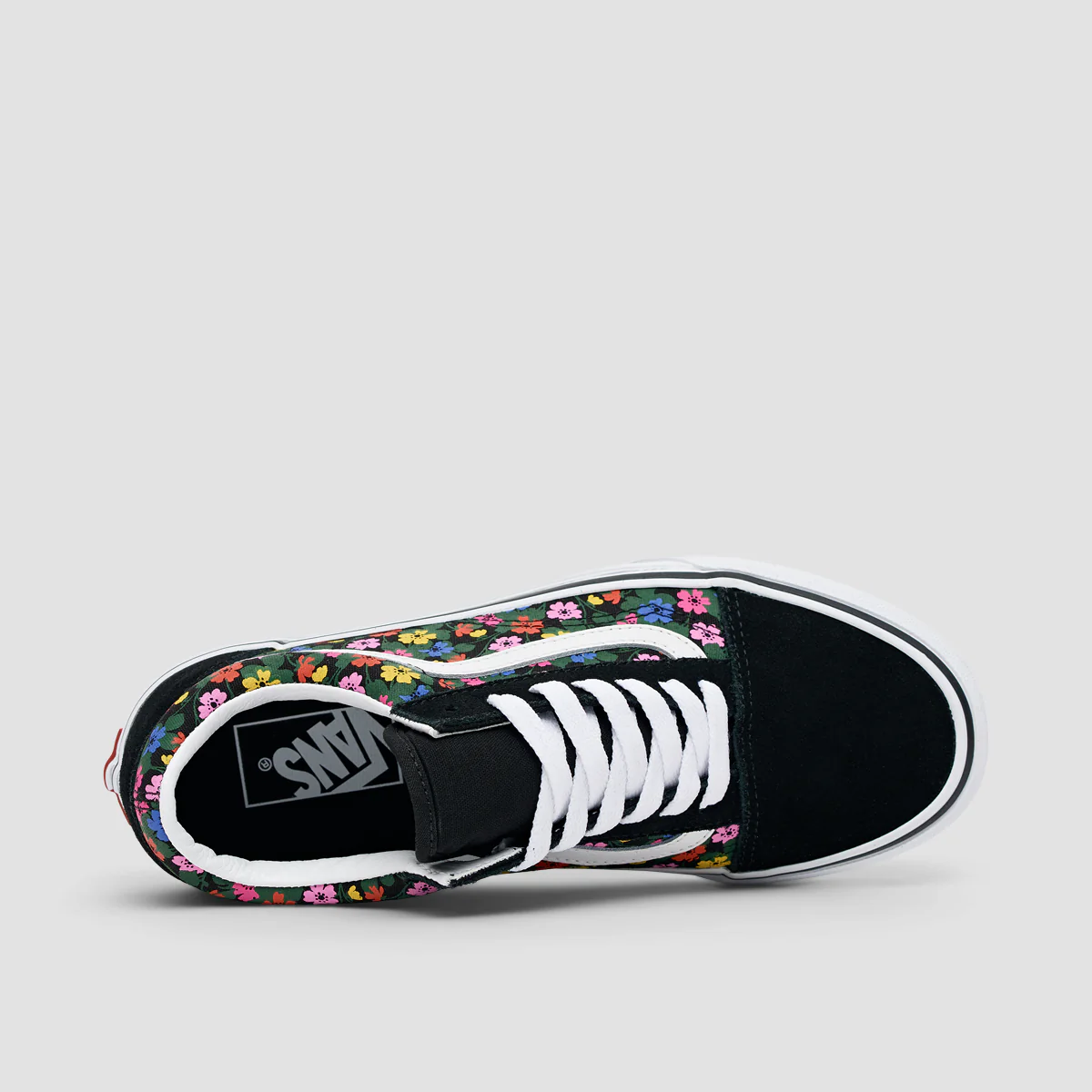 Vans Old Skool Shoes - Floral Black/White - Womens - Image 4
