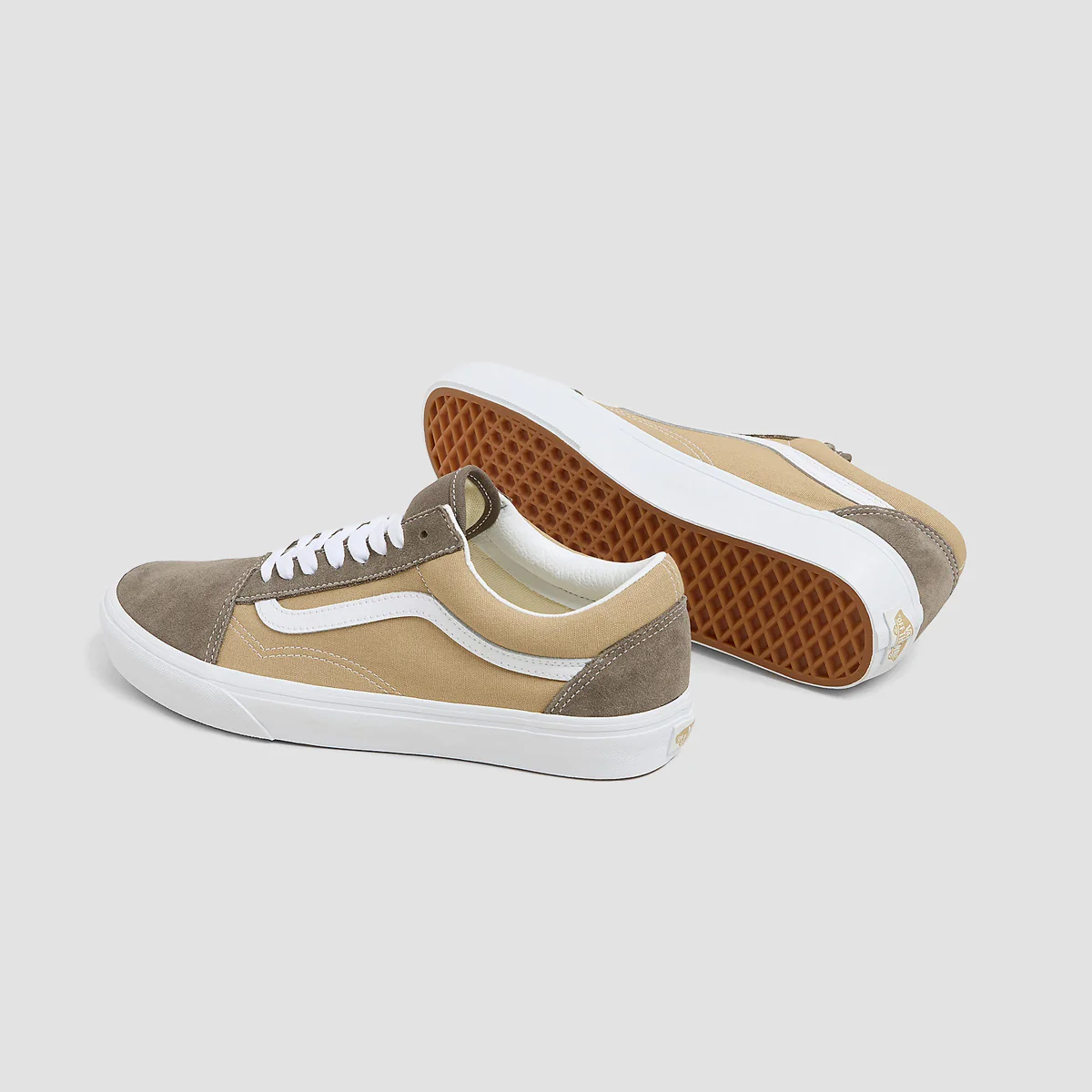 Vans Old Skool Shoes - Canvas/Suede Block Brown - Image 2