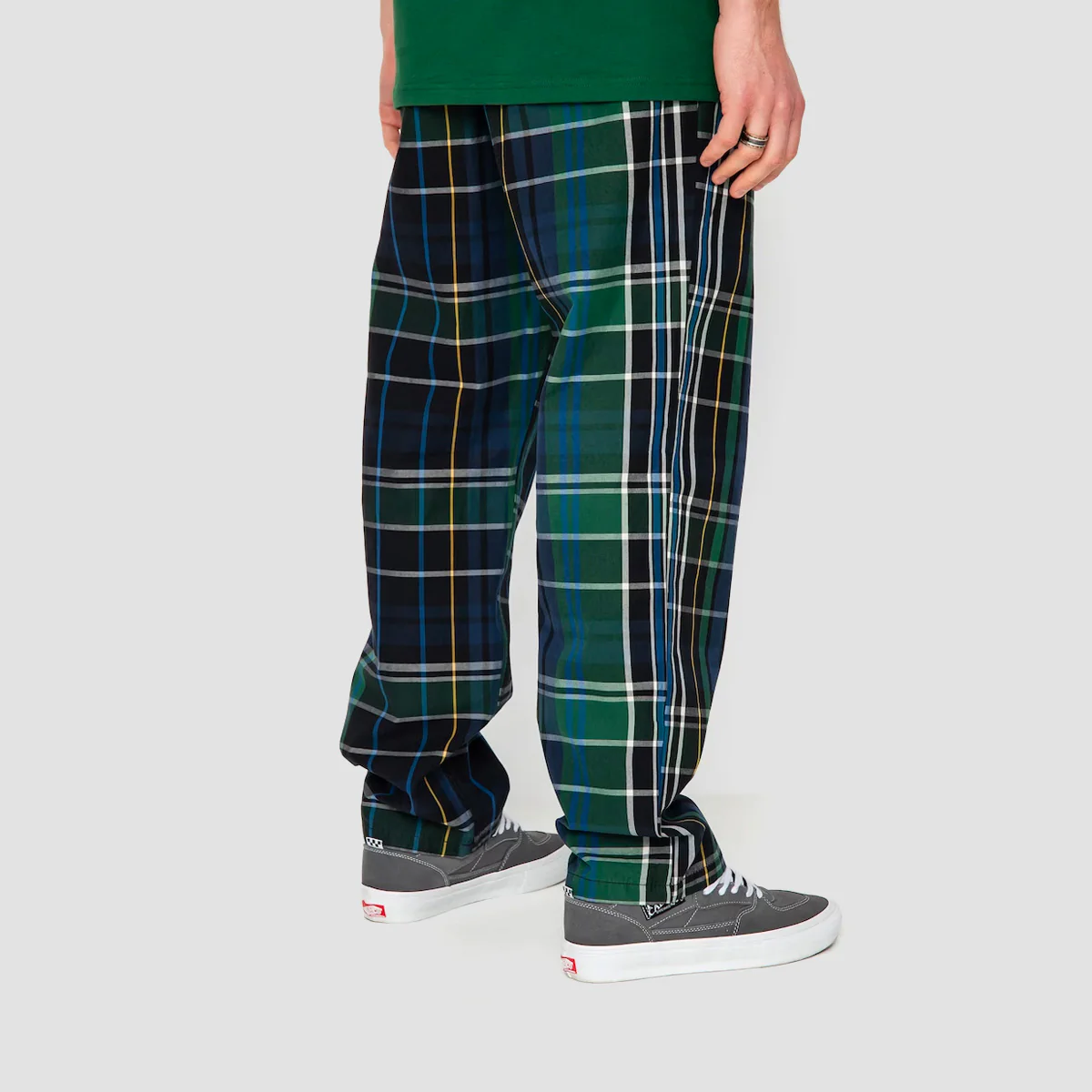 Vans Range Loose Tapered Plaid Pants Black/Eden - Image 2