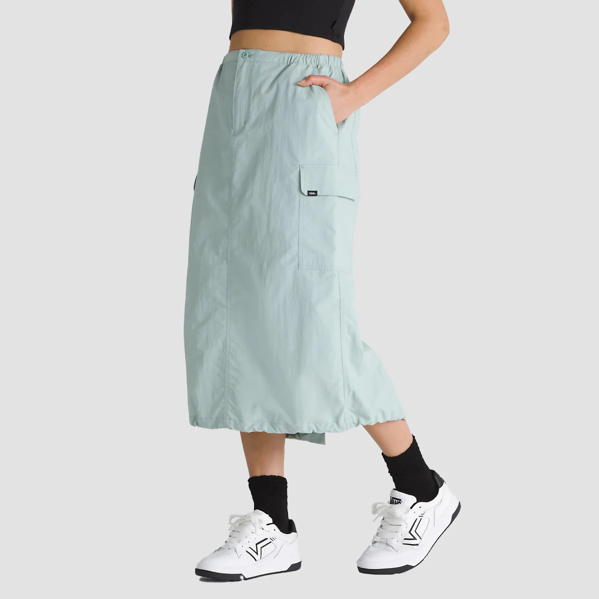 Vans Riley Parachute Cargo Skirt Gray Mist - Womens - Image 2
