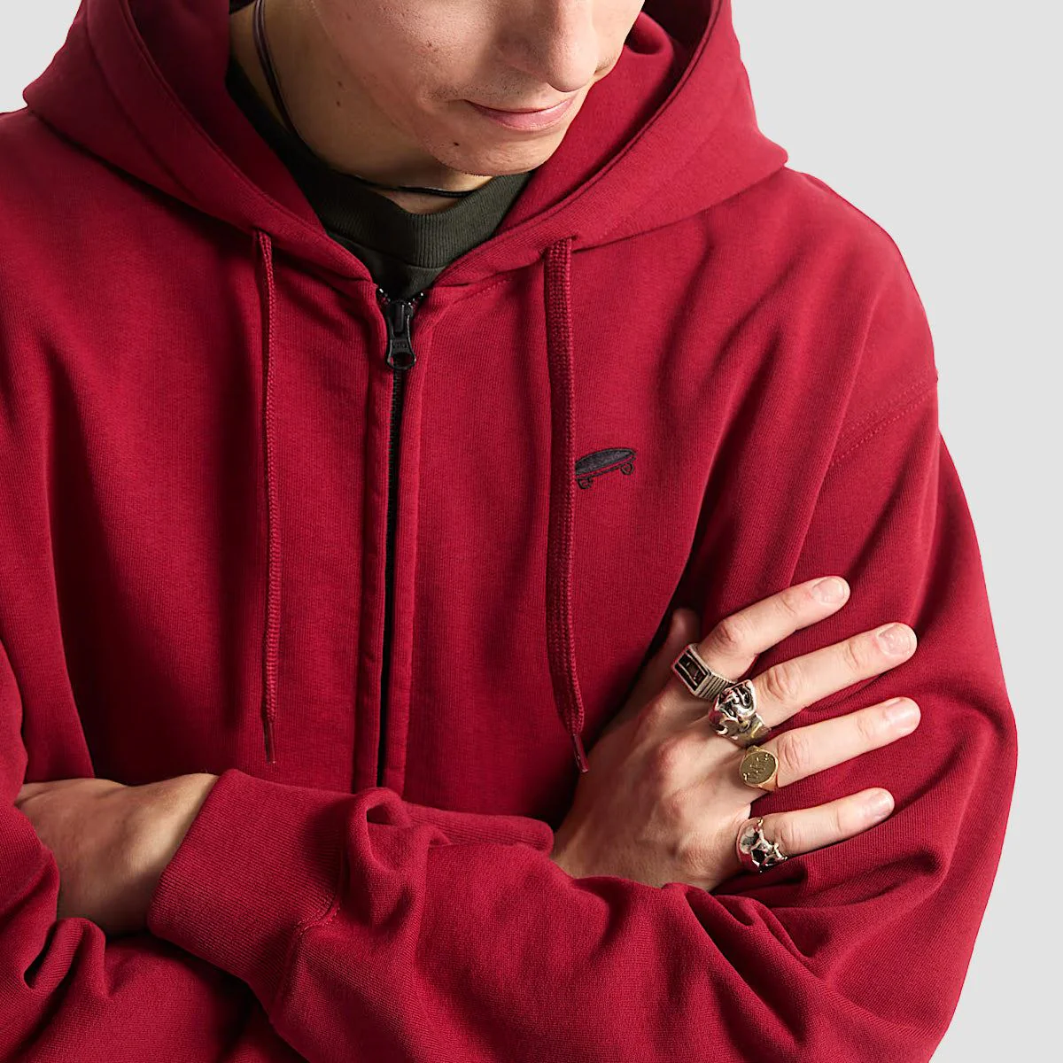 Vans Salton Loose Fit Zip Hoodie Bordeaux - Image 2