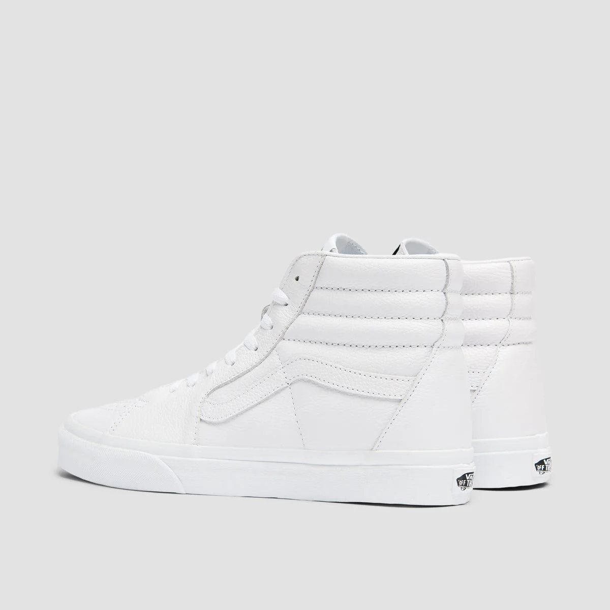 Vans SK8-Hi High Top Shoes - Leather True White/True White - Image 3