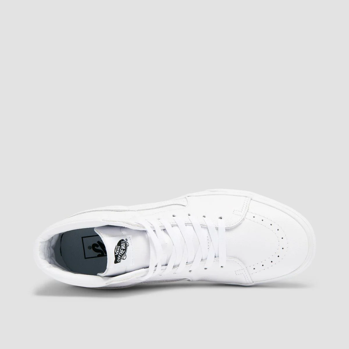 Vans SK8-Hi High Top Shoes - Leather True White/True White - Image 4