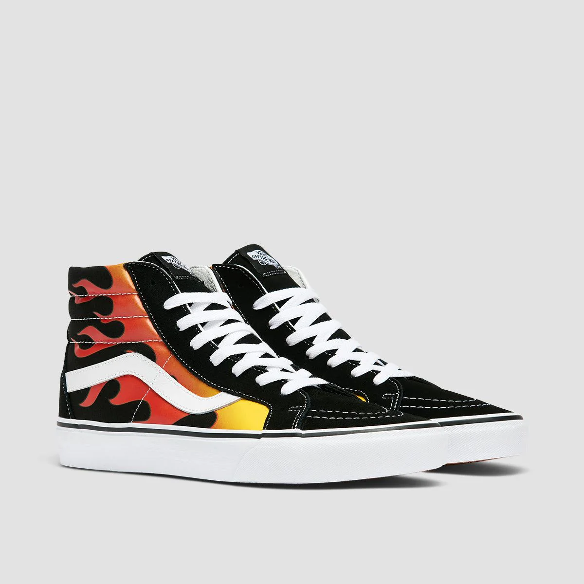 Vans SK8-Hi Reissue High Top Shoes - Flame Black/Black/True White - Image 2