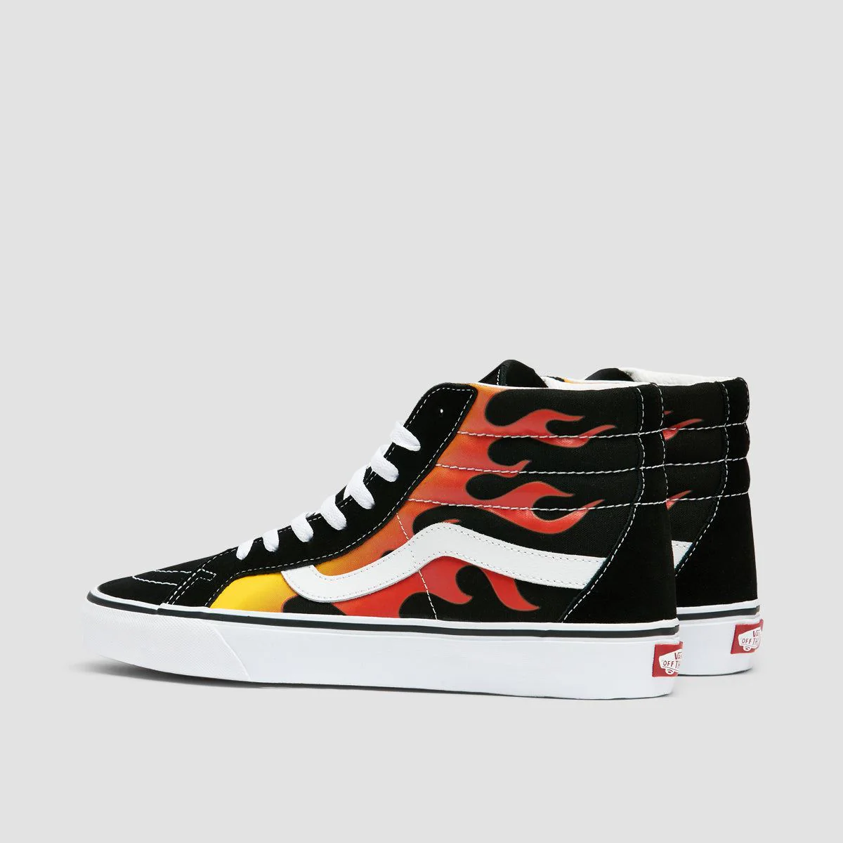 Vans SK8-Hi Reissue High Top Shoes - Flame Black/Black/True White - Image 3