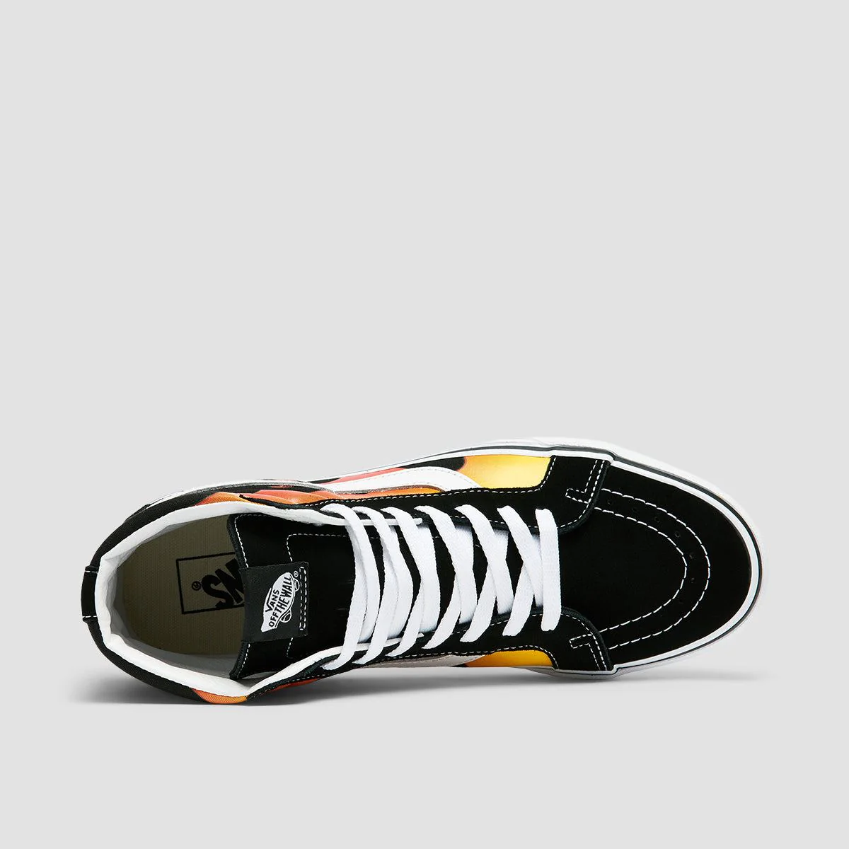 Vans SK8-Hi Reissue High Top Shoes - Flame Black/Black/True White - Image 4