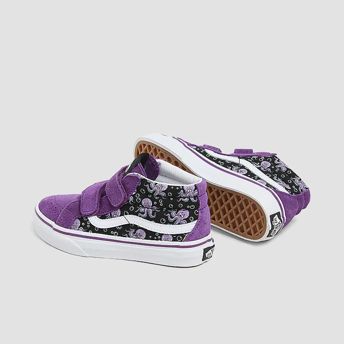 Vans SK8-Mid Reissue V Mid Top Shoes - Glow Octopus Black/Purple - Kids - Image 2