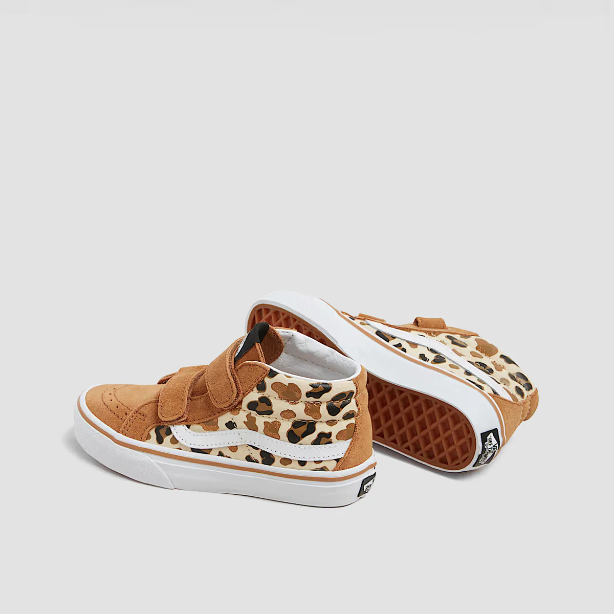 Vans Sk8-Mid Reissue V Shoes - Leopard Glitter Brown/True White - Kids - Image 3