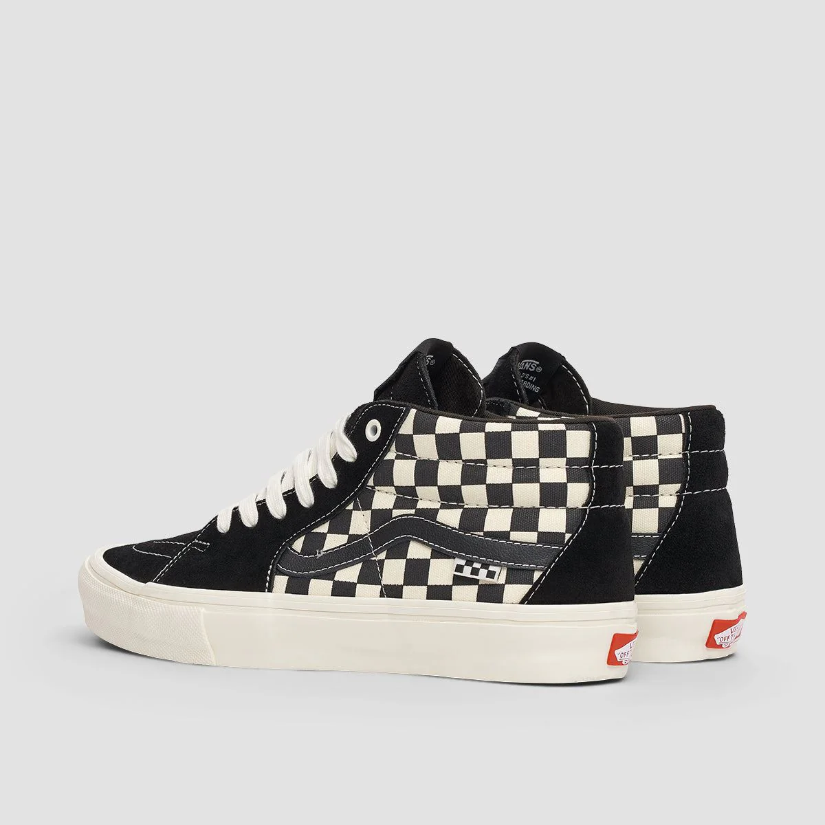 Vans Skate Grosso Mid Shoes - Checkerboard Black/Marshmallow - Image 3