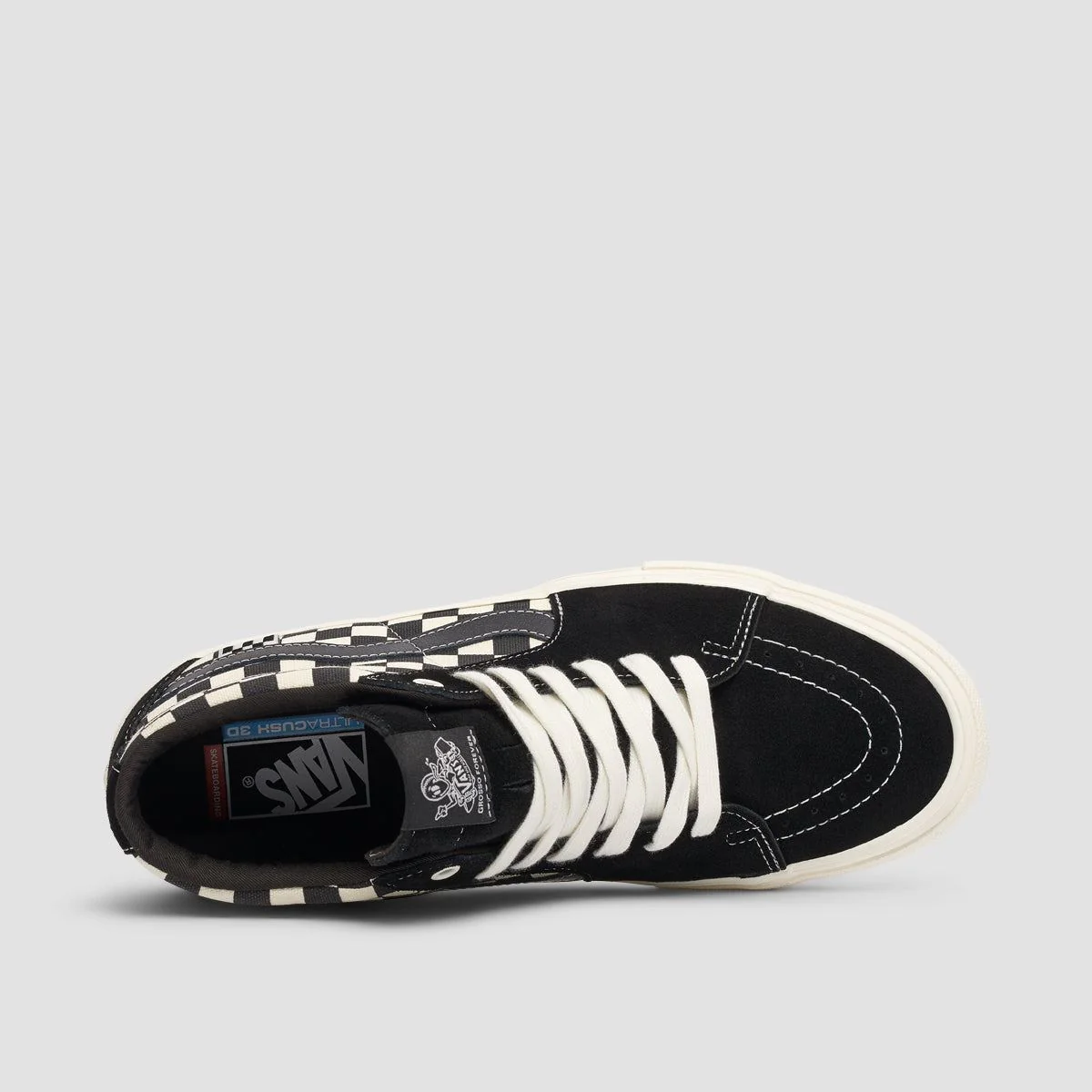 Vans Skate Grosso Mid Shoes - Checkerboard Black/Marshmallow - Image 4