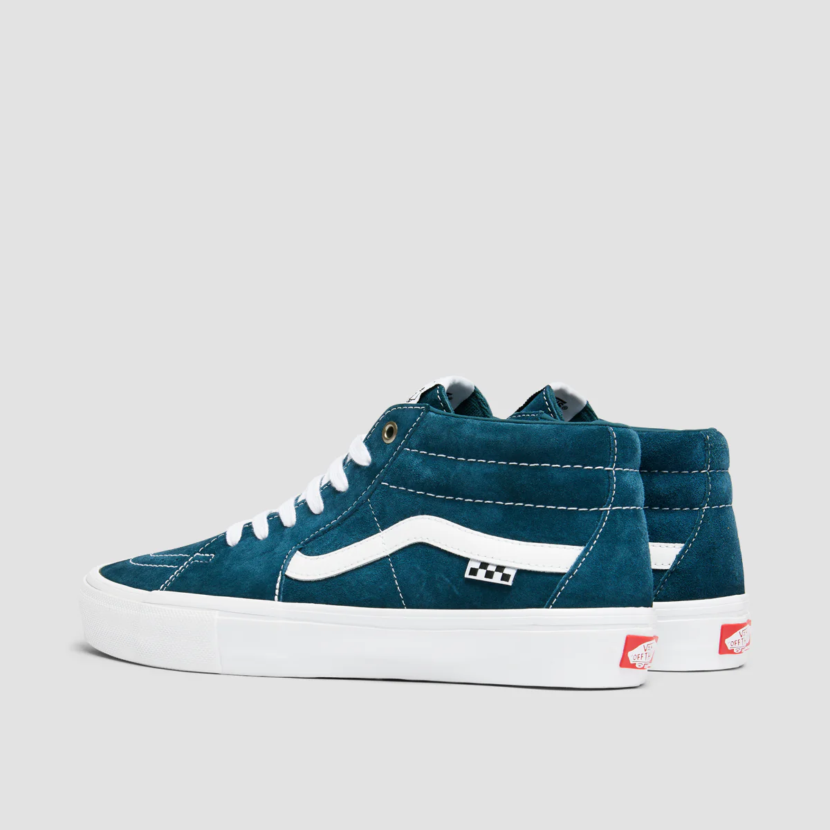 Vans Skate Grosso Mid Top Shoes Pig Suede Blue/White - Image 3