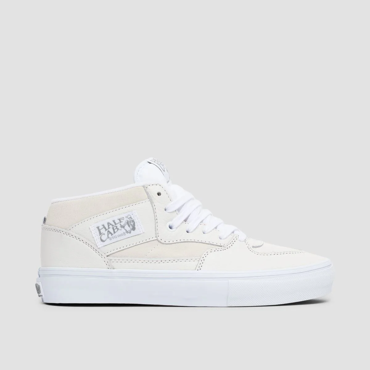 Vans Skate Half Cab Mid Top Shoes - Daz White/White - Image 6
